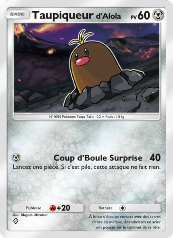 Carte Pokémon Taupiqueur d'Alola 046/69 de l'extension Crise Interdimensionnelle