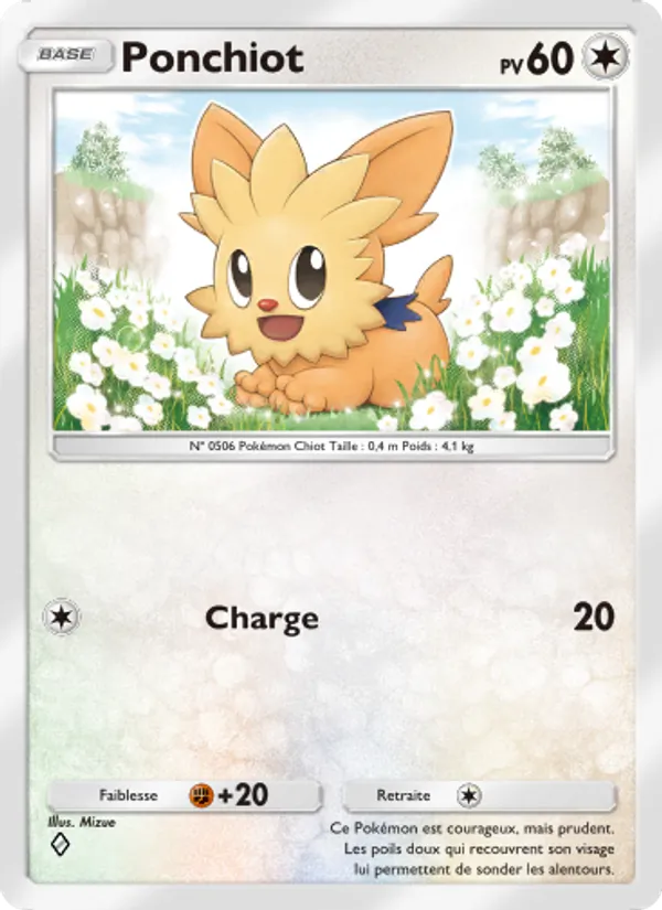 Carte Pokémon Ponchiot 054/69 de l'extension Crise Interdimensionnelle