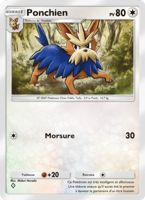 Carte Pokémon Ponchien 055/69 de l'extension Crise Interdimensionnelle