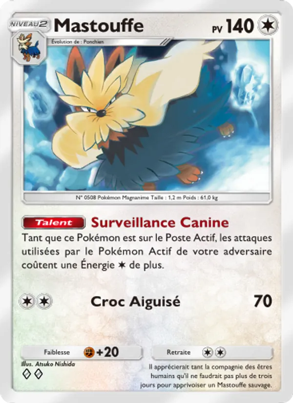 Carte Pokémon Mastouffe 056/69 de l'extension Crise Interdimensionnelle
