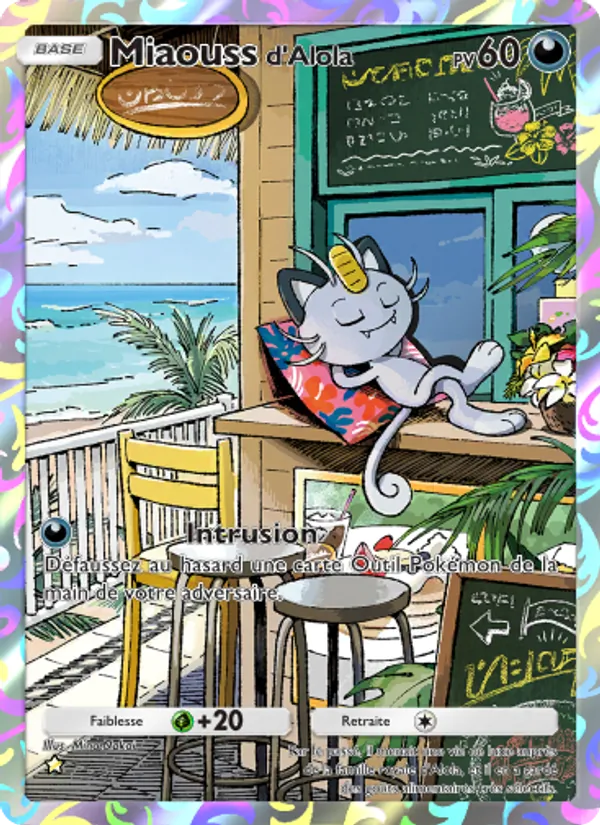 Carte Pokémon Miaouss d'Alola 073/69 de l'extension Crise Interdimensionnelle