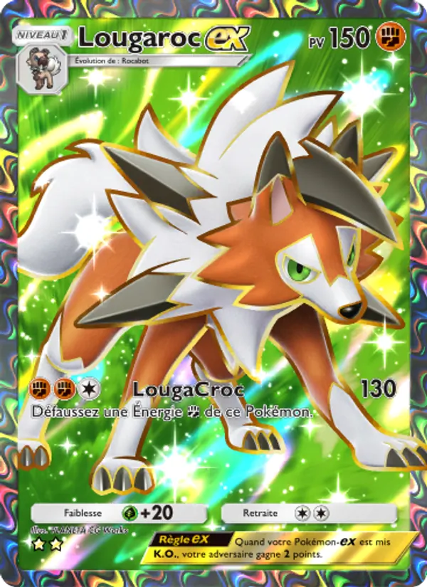Carte Pokémon Lougaroc-ex 078/69 de l'extension Crise Interdimensionnelle