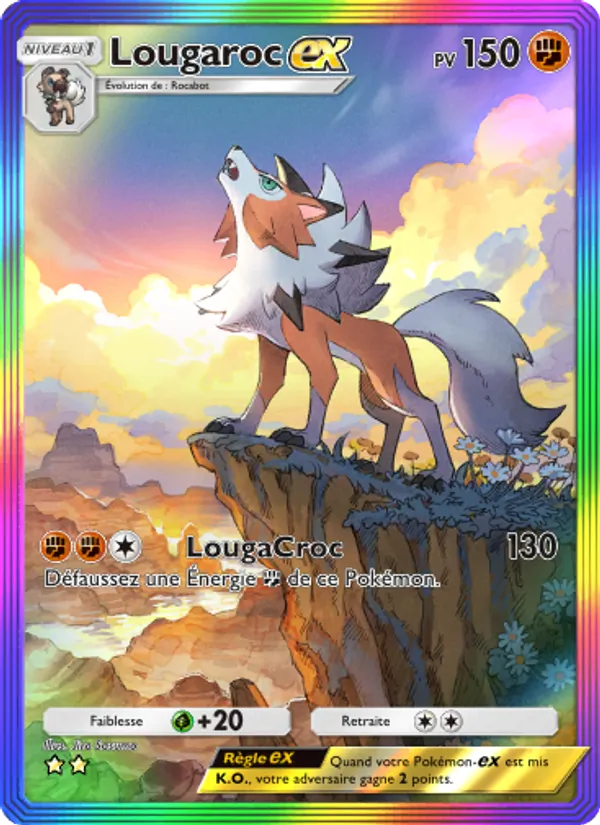 Carte Pokémon Lougaroc-ex 085/69 de l'extension Crise Interdimensionnelle