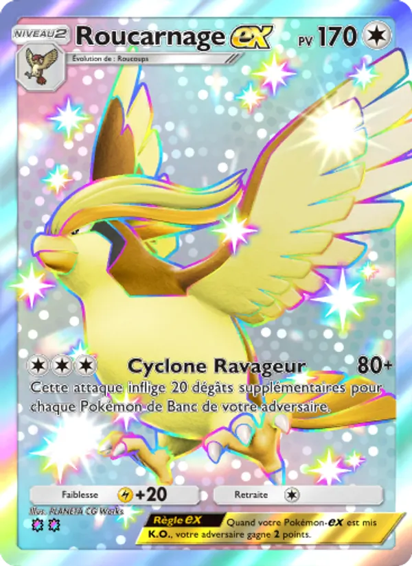 Carte Pokémon Roucarnage-ex 102/69 de l'extension Crise Interdimensionnelle