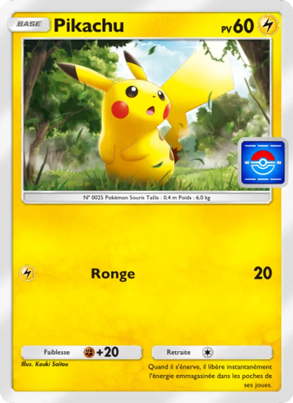 Carte Pokémon Pikachu 015 de l'extension Promo-A