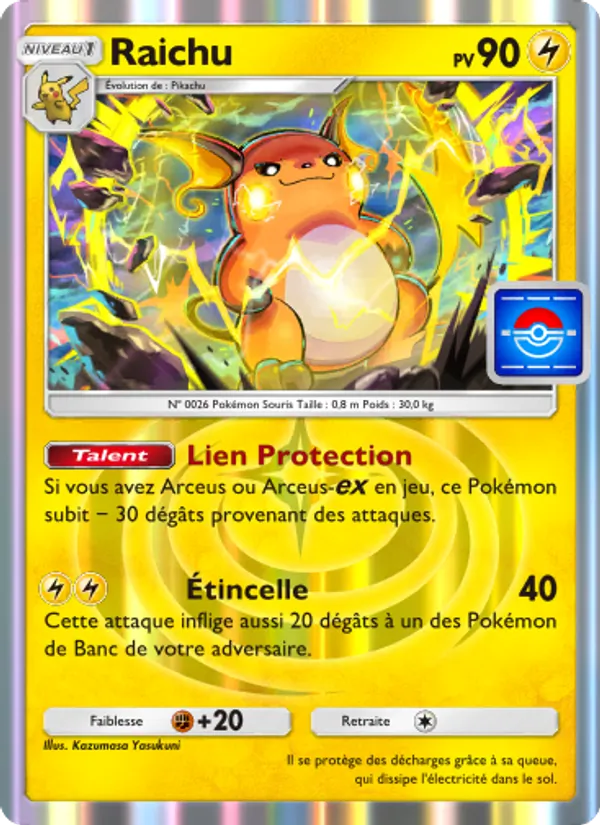 Carte Pokémon Raichu 044 de l'extension Promo-A