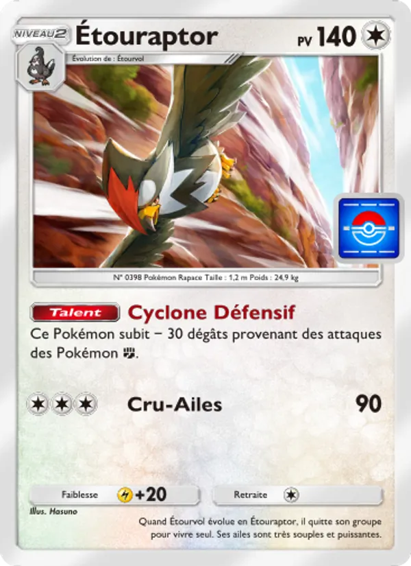 Carte Pokémon Étouraptor 047 de l'extension Promo-A