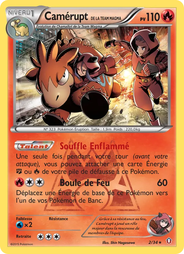 Carte Pokémon Camérupt de la Team Magma 2/34 de l'extension Double Danger