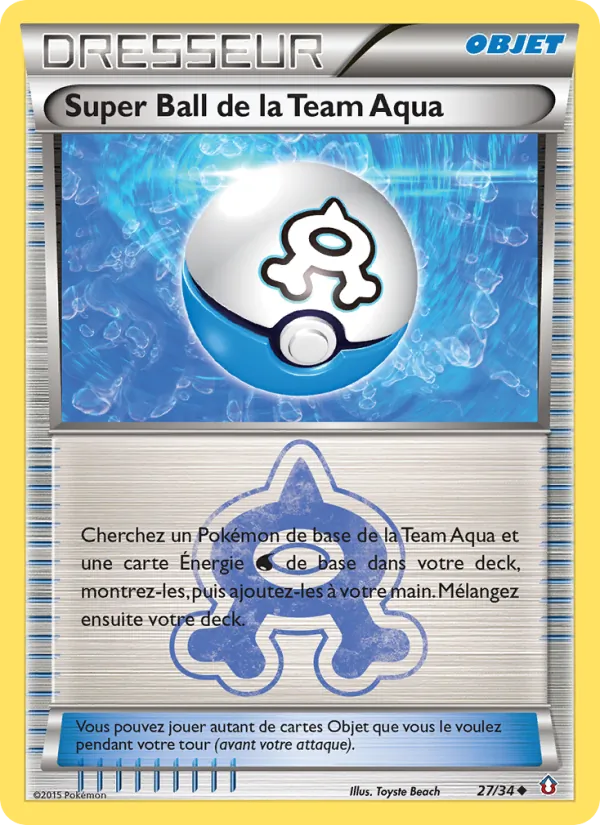 Carte Pokémon Super Ball de la Team Aqua 27/34 de l'extension Double Danger