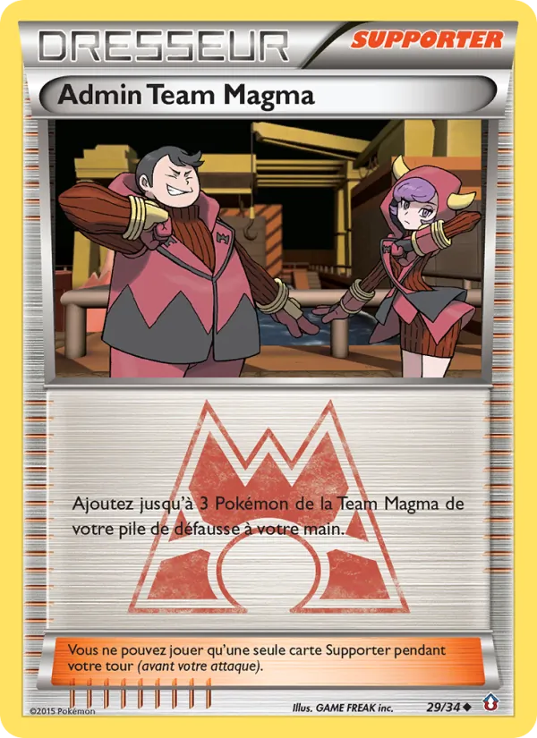 Carte Pokémon Admin Team Magma 29/34 de l'extension Double Danger