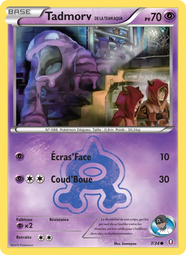 Carte Pokémon Tadmorv de la Team Aqua 7/34 de l'extension Double Danger