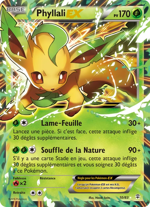 Carte Pokémon Phyllali-EX 10/83 de l'extension Générations