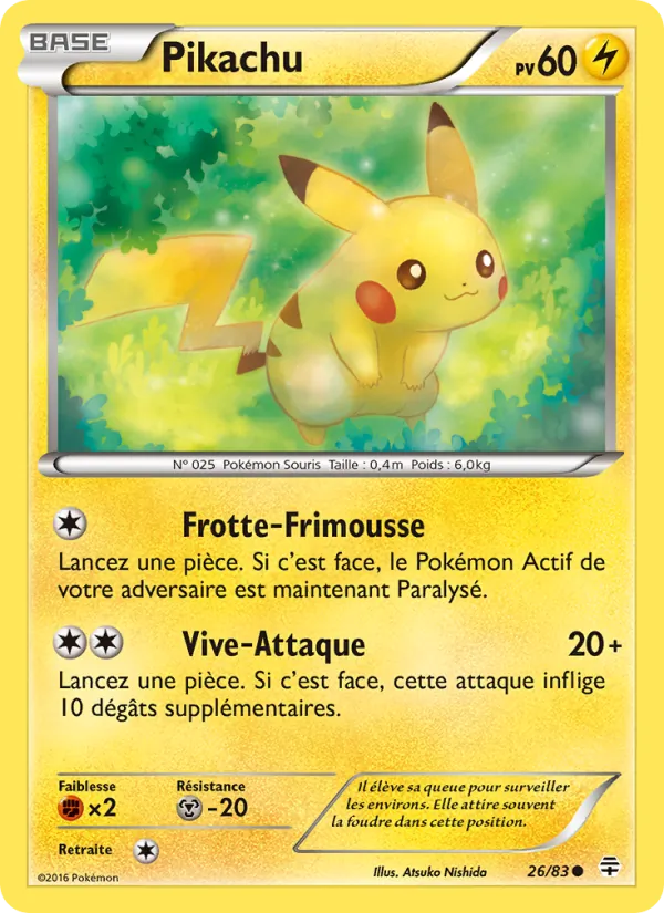 Carte Pokémon Pikachu 26/83 de l'extension Générations
