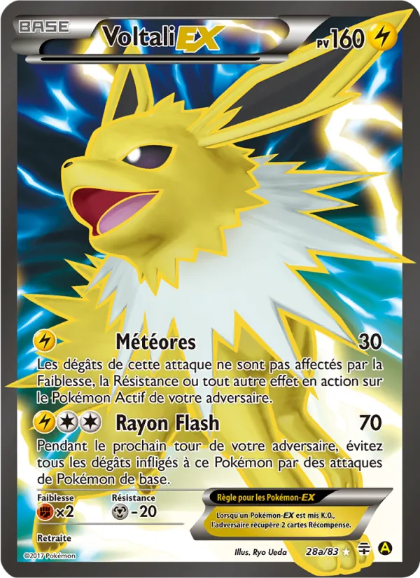 Carte Pokémon Voltali-EX 28a/83 de l'extension Générations