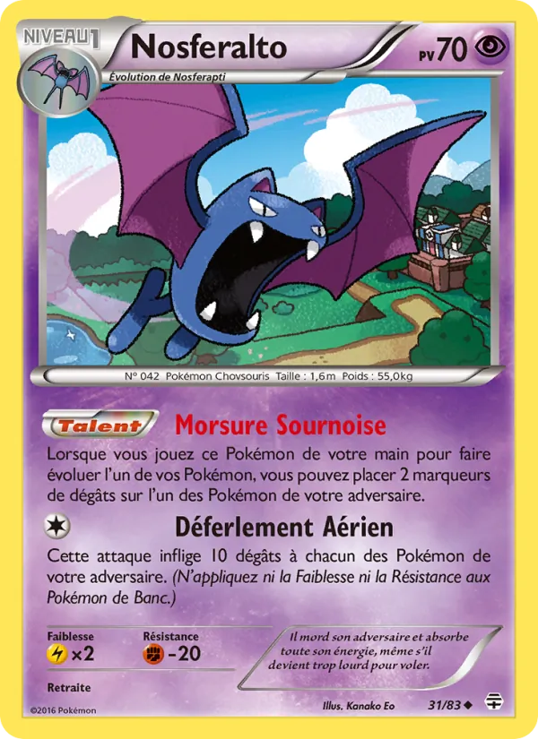 Carte Pokémon Nosferalto 31/83 de l'extension Générations