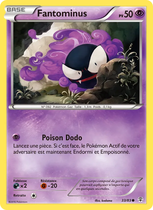Carte Pokémon Fantominus 33/83 de l'extension Générations