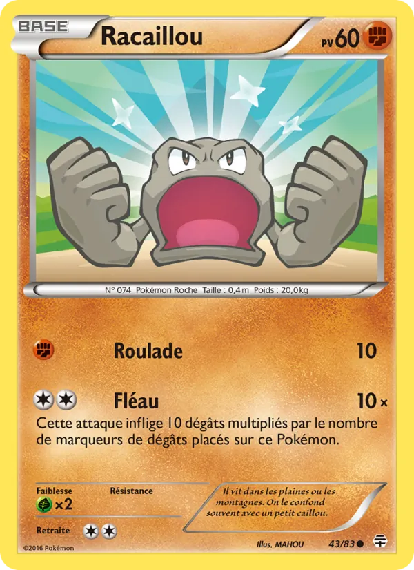 Carte Pokémon Racaillou 43/83 de l'extension Générations
