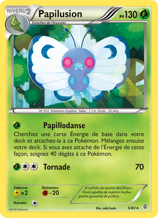 Carte Pokémon Papilusion 5/83 de l'extension Générations