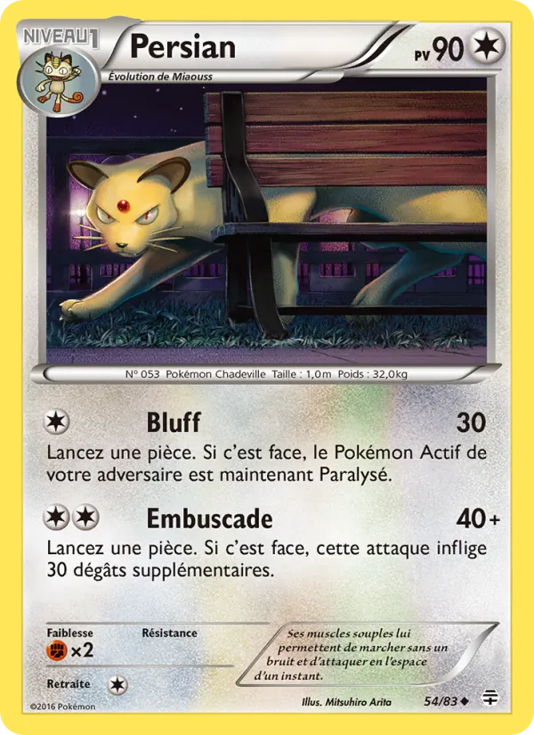 Carte Pokémon Persian 54/83 de l'extension Générations
