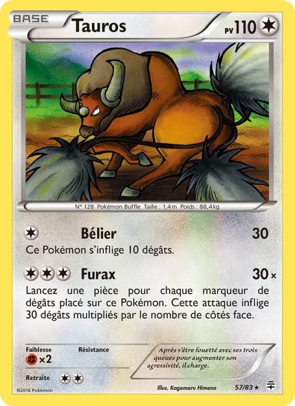 Carte Pokémon Tauros 57/83 de l'extension Générations