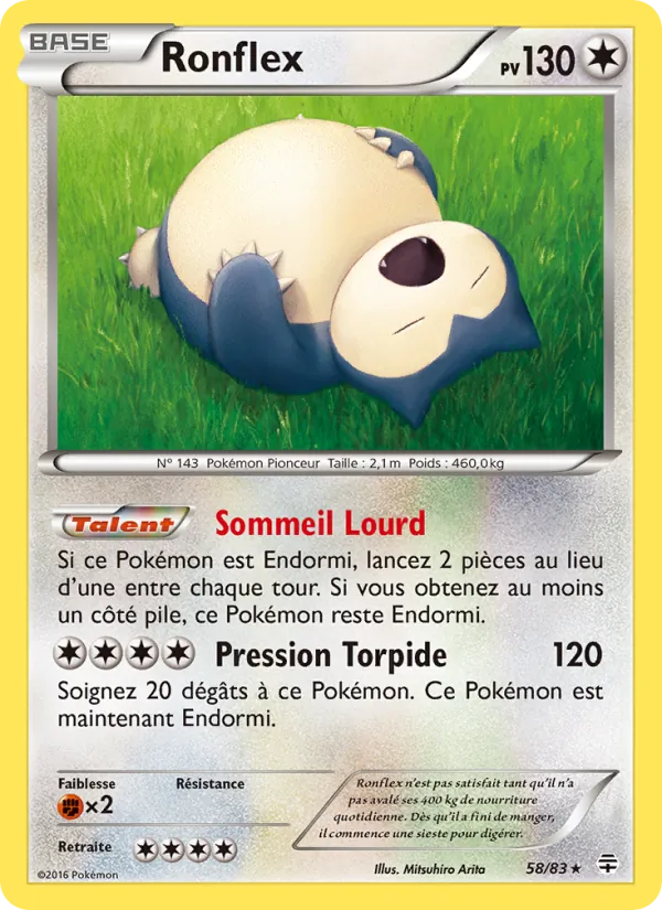 Carte Pokémon Ronflex 58/83 de l'extension Générations
