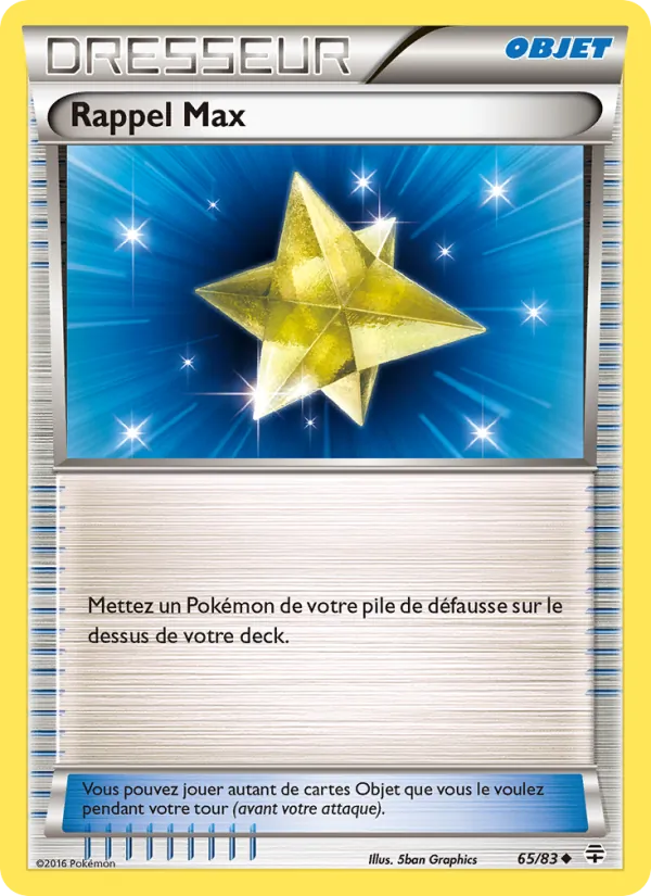 Carte Pokémon Rappel Max 65/83 de l'extension Générations