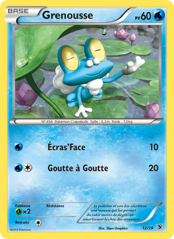 Carte Pokémon Grenousse 12/39 de l'extension Bienvenue à Kalos