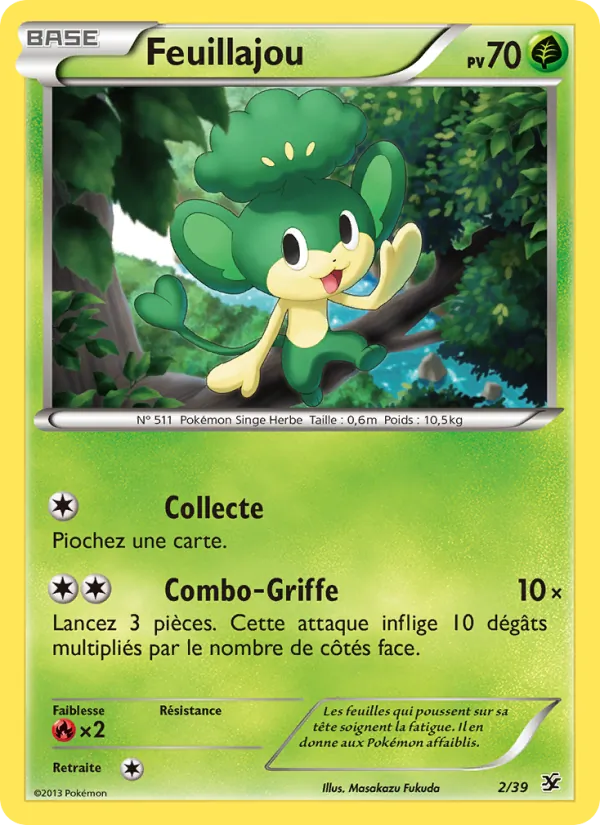 Carte Pokémon Feuillajou 2/39 de l'extension Bienvenue à Kalos