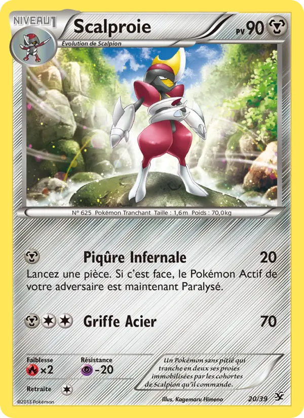 Carte Pokémon Scalproie 20/39 de l'extension Bienvenue à Kalos