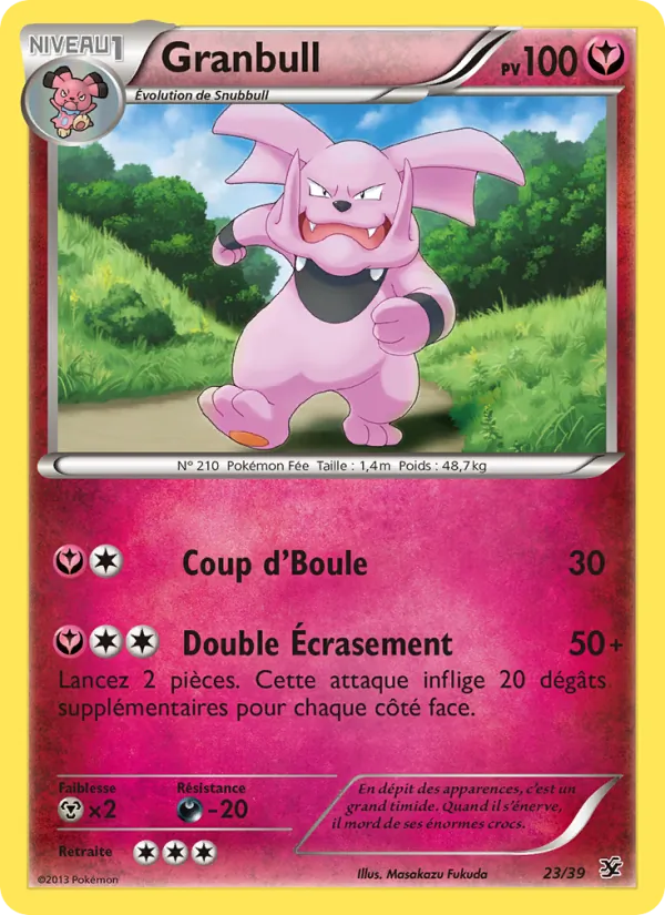 Carte Pokémon Granbull 23/39 de l'extension Bienvenue à Kalos