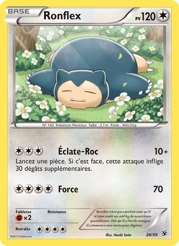 Carte Pokémon Ronflex 26/39 de l'extension Bienvenue à Kalos