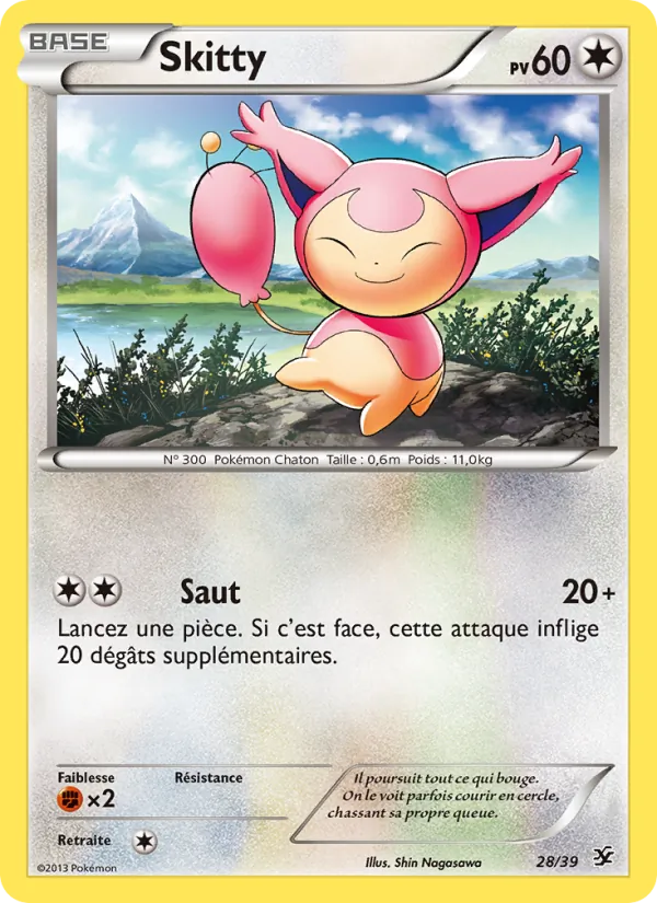 Carte Pokémon Skitty 28/39 de l'extension Bienvenue à Kalos