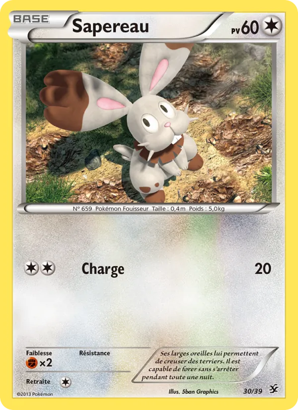 Carte Pokémon Sapereau 30/39 de l'extension Bienvenue à Kalos