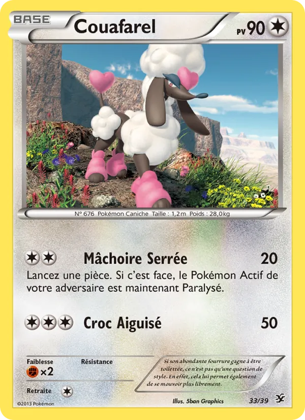 Carte Pokémon Couafarel 33/39 de l'extension Bienvenue à Kalos