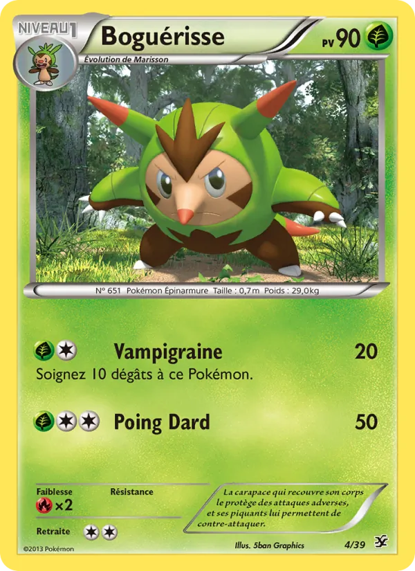 Carte Pokémon Boguérisse 4/39 de l'extension Bienvenue à Kalos