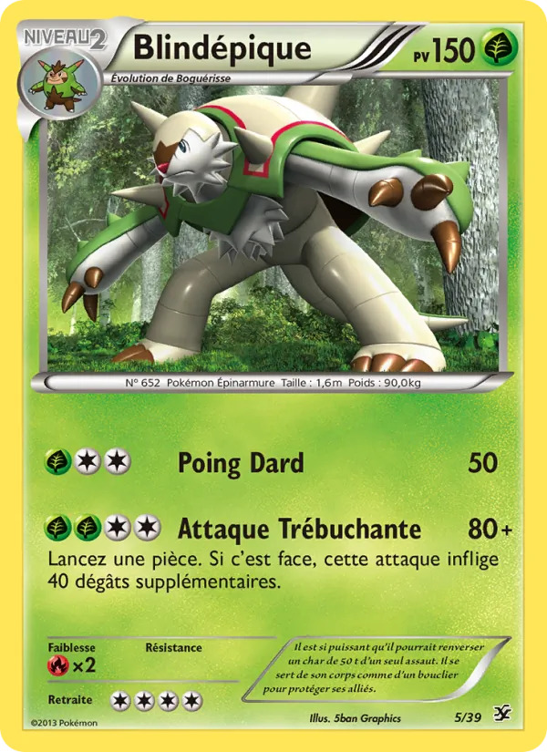 Carte Pokémon Blindépique 5/39 de l'extension Bienvenue à Kalos