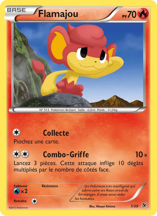 Carte Pokémon Flamajou 7/39 de l'extension Bienvenue à Kalos