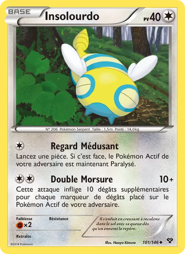 Carte Pokémon Insolourdo 101/146 de l'extension XY