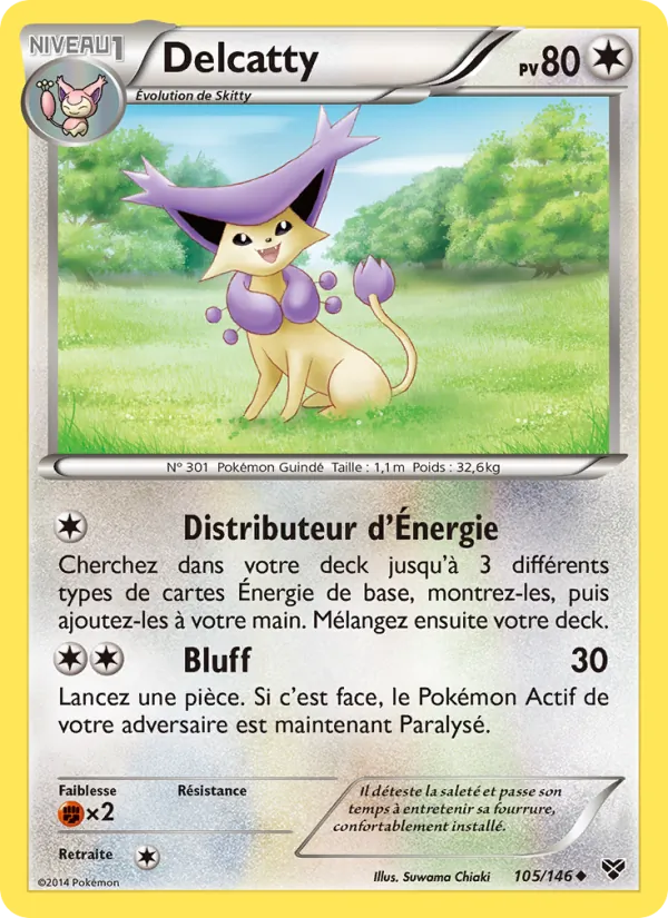 Carte Pokémon Delcatty 105/146 de l'extension XY
