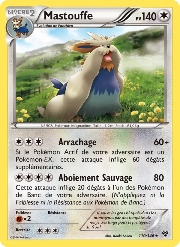 Carte Pokémon Mastouffe 110/146 de l'extension XY