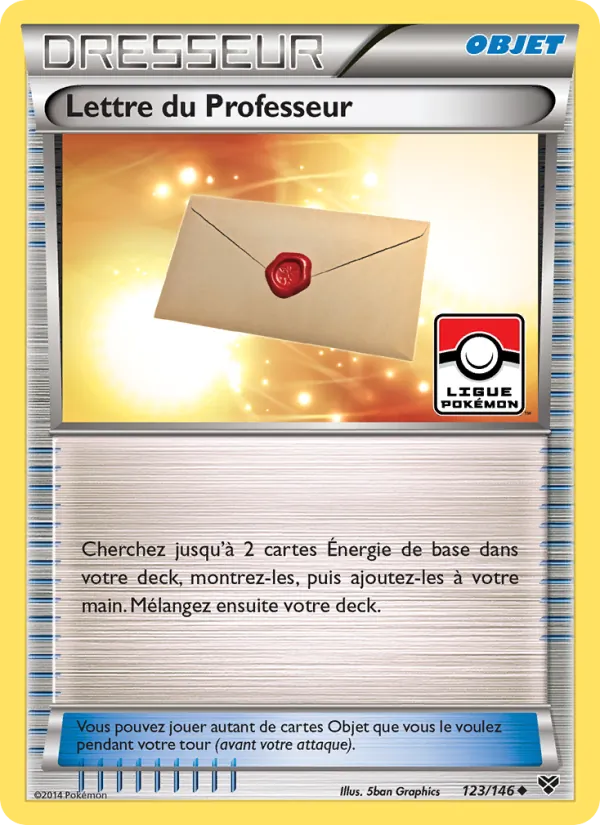 Carte Pokémon Lettre du Professeur 123/146 de l'extension XY