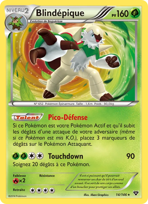 Carte Pokémon Blindépique 14/146 de l'extension XY