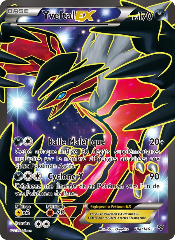 Carte Pokémon Yveltal EX 144/146 de l'extension XY