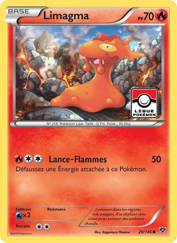 Carte Pokémon Limagma 20/146 de l'extension XY