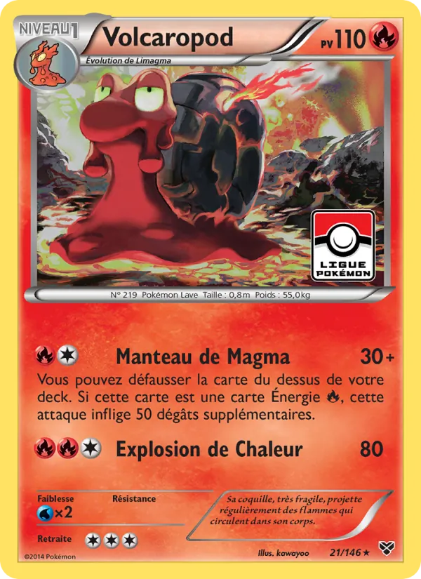Carte Pokémon Volcaropod 21/146 de l'extension XY