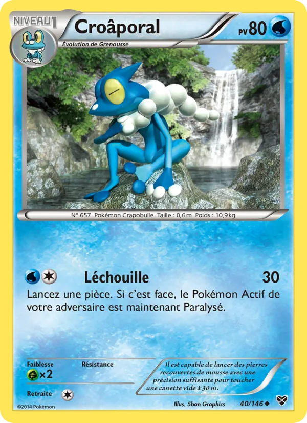 Carte Pokémon Croâporal 40/146 de l'extension XY
