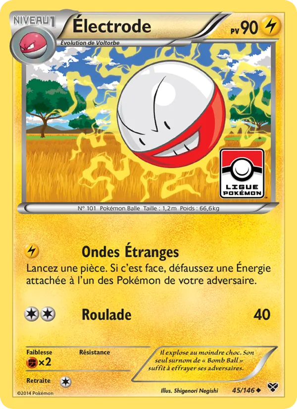 Carte Pokémon Électrode 45/146 de l'extension XY