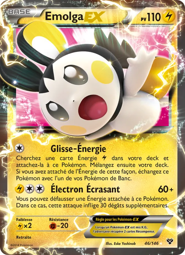 Carte Pokémon Emolga EX 46/146 de l'extension XY