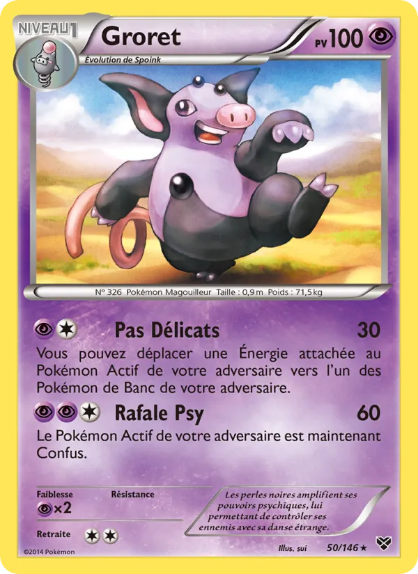 Carte Pokémon Groret 50/146 de l'extension XY