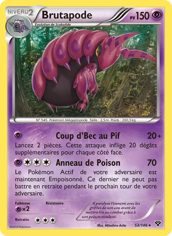 Carte Pokémon Brutapode 53/146 de l'extension XY